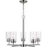 Oslo Chandelier — 24 Inch, Brushed Nickel with Clear Seeded Glass