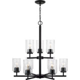Oslo Chandelier — 26 Inch, Midnight Black with Clear Seeded Glass