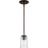 Oslo Pendant — Bronze with Clear Seeded Glass