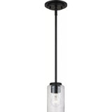 Oslo Pendant — Midnight Black with Clear Seeded Glass