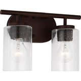 Oslo Vanity Light — 12.5 Inch, Bronze with Clear Seeded Glass