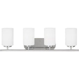 Oslo Vanity Light — 27.5 Inch, Chrome with Cased Opal Etched Glass