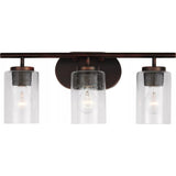 Oslo Wall Sconce — Bronze with Clear Seeded Glass