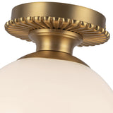 Otis Semi Flush Mount Brushed Gold Glossy Opal Glass By Alora - Detailed View
