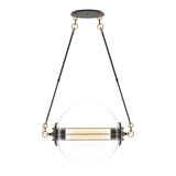 Otto Sphere Pendant in Black with Brass Accents, Stainless Steel Mesh, Standard by Hubbardton Forge