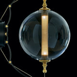Otto Sphere Wall Sconce detail in Black with Brass Accents, by Hubbardton Forge