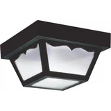 Outdoor Ceiling Flushmount — 4.75 Inch, White with Clear Textured Glass