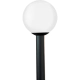 Outdoor Globe Post Lantern — 12 Inch, White Plastic