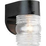 Outdoor Wall Jelly Jar Polycarbonate Outdoor Wall Lantern — Black