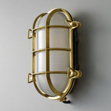 Oval Brass Bulkhead Outdoor Wall Light Polished Brass By Orignal BTC Side View