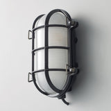 Oval Brass Bulkhead Outdoor Wall Light Weathered Brass By Orignal BTC Side View1