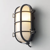 Oval Brass Bulkhead Outdoor Wall Light Weathered Brass By Orignal BTC Side View