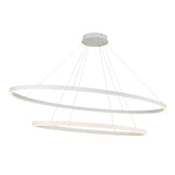 Ovale Chandelier White By Kuzco Side View