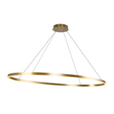 Ovale Pendant Light Brushed Gold Large By Kuzco Side View