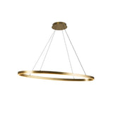Ovale Pendant Light Brushed Gold Medium By Kuzco Side View