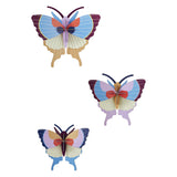 Plum Fringe Butterflies Wall Art, Set of 3