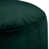 Point Recycled Velvet Pouf Ottoman - Petrol, velvet detail