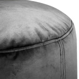Point Recycled Velvet Pouf Ottoman - Taupe, velvet detail