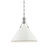 Painted No. 2 Pendant - 16 Inch - Polished Nickel with Off-White by Hudson Valley