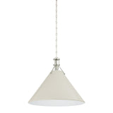 Painted No. 2 Pendant - 21 Inch - Polished Nickel with Off-White by Hudson Valley