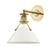 Painted No. 2 Wall Sconce - Aged Brass with Off-White by Hudson Valley