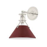 Painted No. 2 Wall Sconce - Polished Nickel with Soft Crimson by Hudson Valley