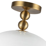 Paisley Semi Flush Mount Brushed Gold Glossy Opal Glass By Alora - Detailed View1