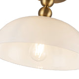 Paisley Semi Flush Mount Brushed Gold Glossy Opal Glass By Alora - Detailed View