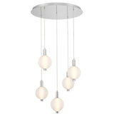 Palmas Multi Light LED Chandelier 5 Lights Nickel By Eurofase