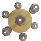 Palmas Multi Light LED Chandelier 7 Lights Gold By Eurofase Downlight View