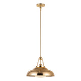 Palmetto Pendant Light Polished Brass Glossy Opal Small By Alora