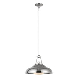 Palmetto Pendant Light Polished Nickel Glossy Opal Small By Alora