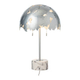 Pangea Dome Table Lamp, shown in Sterling, Lilac Marble, by Hubbardton Forge