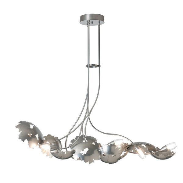 Pangea Linear Chandelier Sterling By Hubbardton Forge Side View