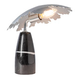 Pangea Mini Table Lamp, shown in Sterling, Black Marble, by Hubbardton Forge