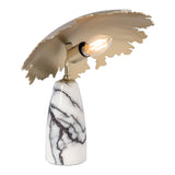 Pangea Mini Table Lamp, shown in Modern Brass, Lilac Marble, by Hubbardton Forge