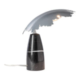 Pangea Mini Table Lamp, shown in Sterling, Black Marble, by Hubbardton Forge