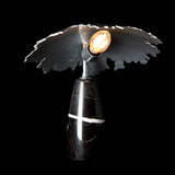 Pangea Mini Table Lamp detail in Sterling, Black Marble, by Hubbardton Forge