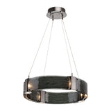Parallel Chandelier, Shape: Circular, Finish: Matte Black, Color: Clear Granite