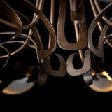 Parasol 7-Light Chandelier detail in Bronze, by Hubbardton Forge