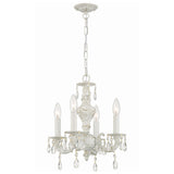 Paris Market Crystal Chandelier 13.5" Antique White