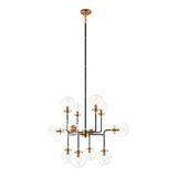 Particles Chandelier 12 Light Aged Gold Brass Clear