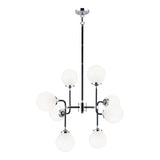 Particles Chandelier 8 Light Black & Chrome Opal