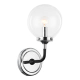 Particles Wall Sconce 1 Light Black & Chrome Clear