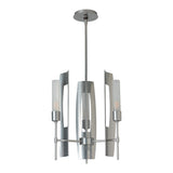 Passage 3-Light Pendant, shown in Sterling, Frosted Glass, by Hubbardton Forge