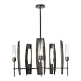 Passage 5-Light Circular Pendant, shown in Ink, Clear Glass, by Hubbardton Forge