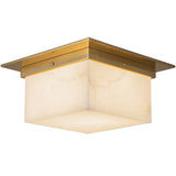 Patina Brass/Alabaster 5x11inch Mineral Flush Mount-Square by Alora Lighting