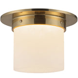 Patina Brass/Alabaster 5x8inch Mineral Flush Mount-Round by Alora Lighting