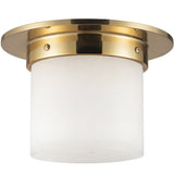 Patina Brass/Alabaster 5x8inch Mineral Flush Mount-Round by Alora Lighting