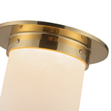 Patina Brass/Alabaster 5x8inch Mineral Flush Mount-Round by Alora Lighting Details